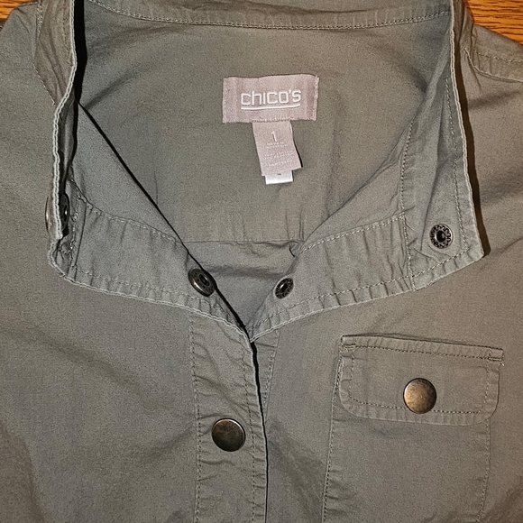 Chico's Gray Button-Up Jacket - Picture 2 of 3